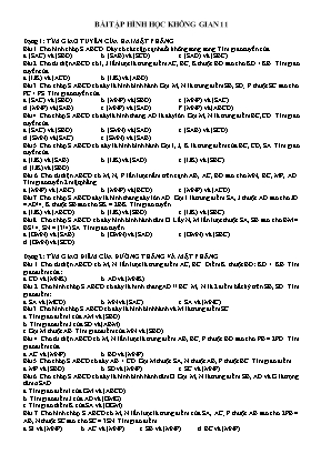 Bài tập Hình học không gian Lớp 11